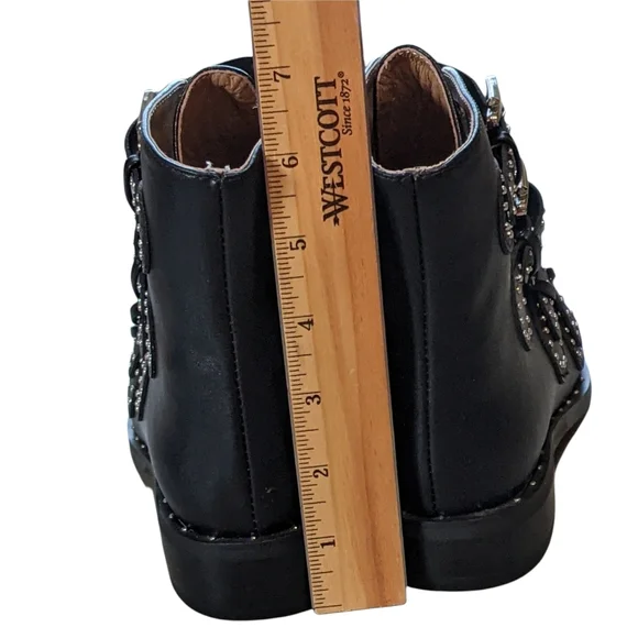 Studded Black Ankle Boots - Picture 7 of 12